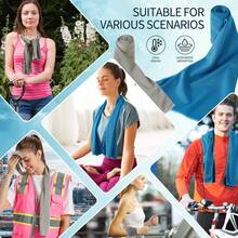 40"X12" (100x30cm) Cooling Towel, Soft Breathable Quick-Dry Towel, Sports Cooling Towel, Rose, Light Blue, Light Gray, Green Antibacterial Microfiber Material, Neck & Face Cooling Towel, Gym Sweat Towel, Beach Absorbent Towel, Summer Cooling Towel, Suitable For Fitness, Yoga, Pilates, Outdoor Running, Cycling, Golf, Camping - Zipper Bag Packaging - View 4