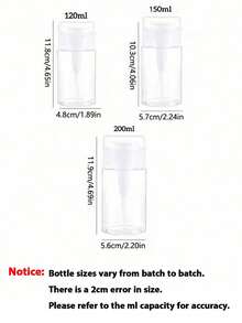 郁金香图案可重复使用透明旅行卸妆瓶，可灌装卸妆液，旅行必备，浴室用品，配有 3.38 盎司/6.76 盎司便携式按压泵头，适用于卸甲油、爽肤水和卸妆液，圆顶设计，洗手液，可重复使用，卸妆瓶 - 彩色 - 查看 9