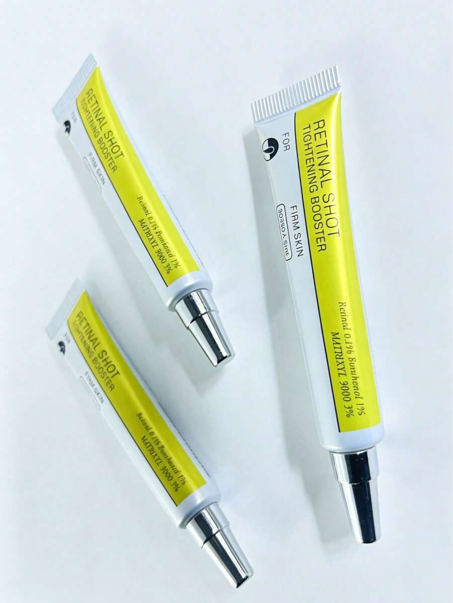 3Pcs Retinal Tightening Booster | With Retinal, Matryxyl | Pore Minimizer, Anti-Wrinkle, Firming Skin Care, 15ml - 芥末黃 - 查看 1