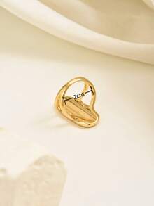1 pieza Anillo con diseño de cruz plana de nicho, adecuado para uso diario de mujeres - Blanco - Ver 5