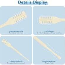 Manual Nose Hair Trimmer, Nostril Hair Remover, Portable Travel Home Daily Use Essentials With Ear Pick For Men & Women (3pcs) - 1 - 查看 8