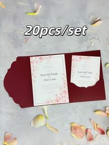 20pcs Tri-Fold Pocket Wedding Invitation Envelopes, Engagement 15th Anniversary Birthday Christening Minimalist Invitation Envelopes, DIY Invitations, 5*7 Inch Invitations, Pocket Invitations, Customized Invitations, Innovative Envelope Design, Wedding Cards, Customized Wedding Cards - Set - View 12