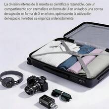 palanca de silicona de gran capacidad, manillar de mano, placa anticolisión de borde, contraseña de  de carga súper grande, hebilla anti - raspado, rueda de rodamiento silenciosa - Negro - Ver 4