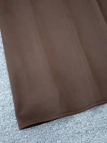 Vestido largo de tirantes de unicolor elegante para el verano - Café integral - Ver 9