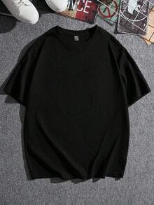 Free Shipping On This Item.Manfinity Men's Short Sleeve Streetwear T-Shirt Retro Graphic Red Peace Sign Black Loose Fit Vintage Style Summer Going Out 2000s Style. Highly Requested Item. - 黑色的 - 查看 3
