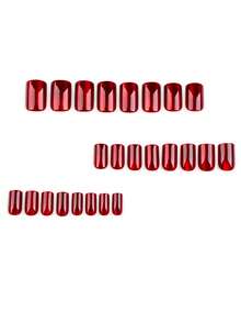 24 miếng dán móng tay vuông cỡ trung bình, họa tiết mắt mèo lấp lấp lánh màu đỏ neon cổ điển: Móng giả phủ kín móng màu đỏ rượu vang pha lê hình mắt mèo sang trọng, thời trang, phù hợp cho phụ nữ và bé gái, bao gồm 1 miếng dán và 1 thanh dũa móng mini, giao màu ngẫu nhiên. - Đỏ - Xem 2