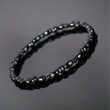 Couples Weight Loss Natural Black Gallstone Anklet, Yoga Magnetic Stone Couples Bracelet - Black - View 9