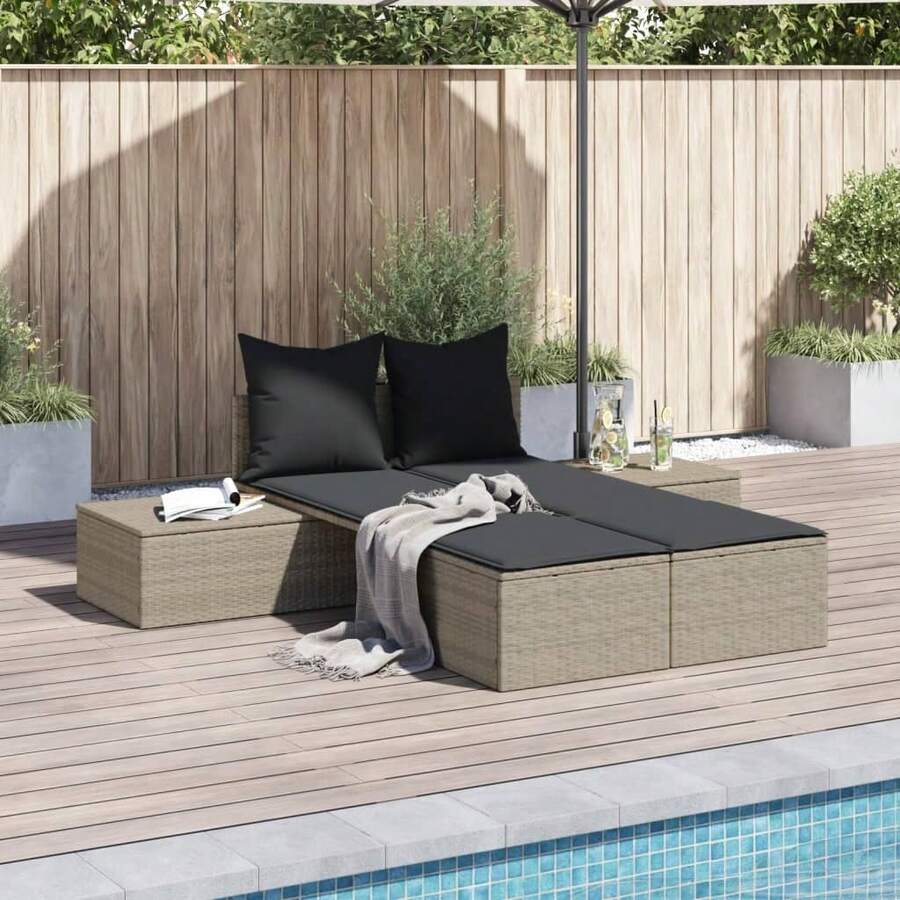 vidaXL Chaise longue de patio et balançoire - A - Voir 1