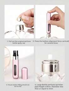 1 pieza/3 piezas/4 piezas Botella de perfume de viaje, Atomizador de viaje recargable de 5ml, Botella de llenado de perfume de viaje y dispensador de perfume de bolsillo, Botella de perfume de viaje y vaporizador de colonia (Rellenar desde la parte inferior) - Ver 8