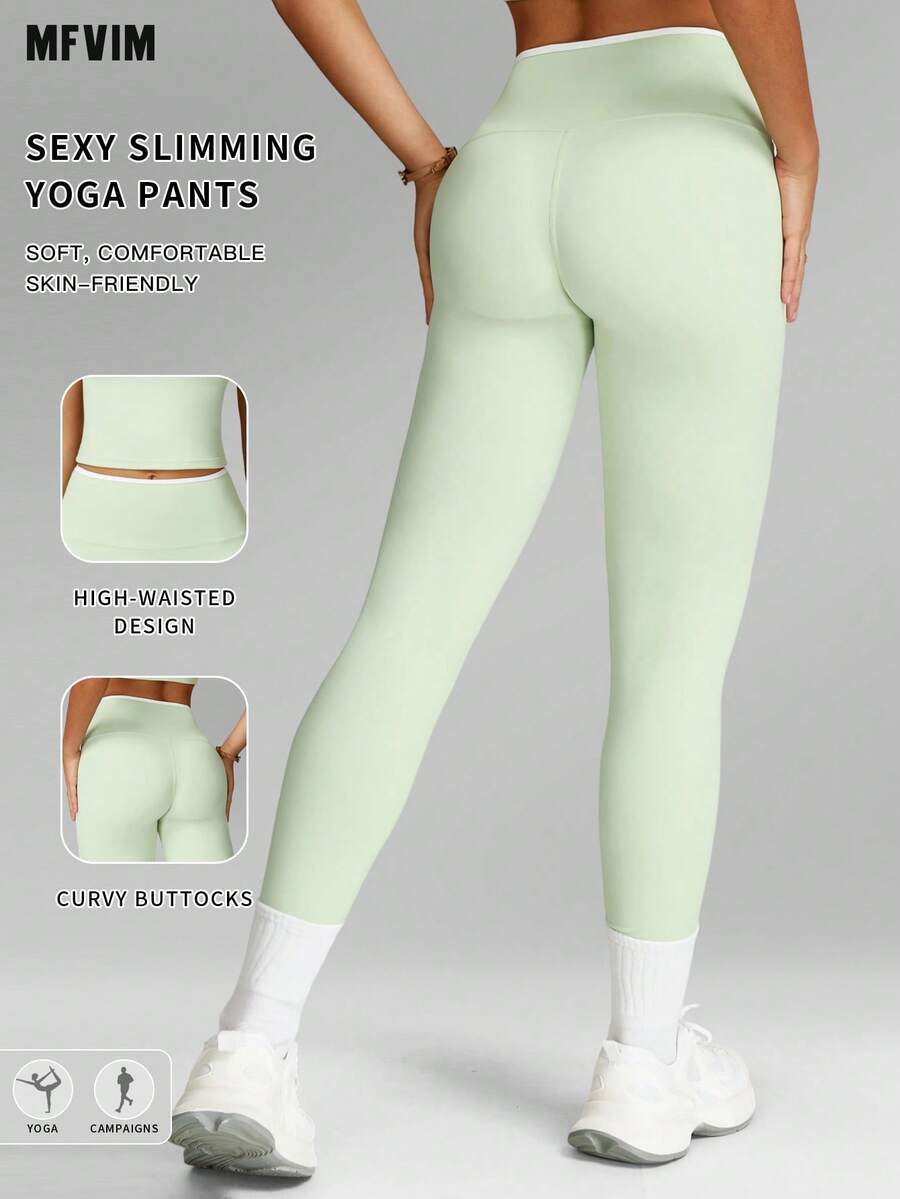 MFVIM 女士高腰压缩紧身裤，修身显瘦，吸湿排汗，柔软弹力面料，适合休闲、跑步、瑜伽、健身房锻炼