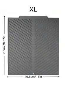 1pc Silicone Drain Mat, Thick Non-Slip Self-Draining Dish Drying Mat, Gray Tabletop Protective Pad For Sink, Dishes, Cups - Grey - View 13