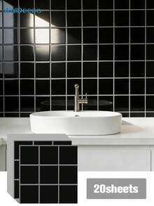 WalDecoo 4pcs/10pcs/20pcs Mosaik Kotak-kotak Tempel untuk Dinding Dapur, Kamar Mandi, dan Ruang Tamu - Mosaik kisi - View 22