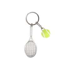 休闲仿真网球拍组合钥匙扣，简约个性化迷你球拍造型钥匙扣小吊坠，适合学校、嘉年华、车钥匙等场合。 - 彩色 - 查看 13