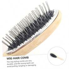 Essential Wig Care Kit: Upgraded Anti-Static Wig Brush – Smooth Detangling Wooden Comb For Synthetic & Human Hair Wigs - Multicolor - View 5