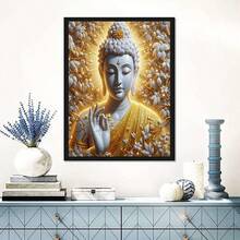 DIY 5D Diamond Painting Kit - Round Beads, Wall And Home Decor Buddha Design, Frameless Craft Set, Perfect Christmas Gift - round diamond - View 5
