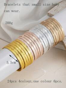 Bộ 6 vòng tay sang trọng có thể xếp chồng lên nhau, dành cho bé từ 2-8 tuổi, với họa tiết hoa caro. - Nhiều màu - Xem 29