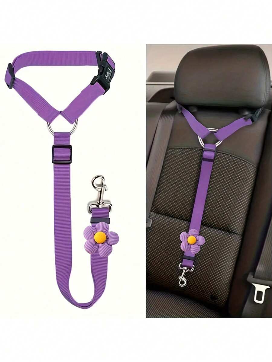 1件装宠物车载安全牵引绳，宠物车载牵引绳，狗狗车载安全带，狗狗安全带扣 - 彩色 - 查看 1