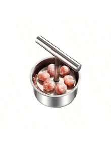 1pc Stainless Steel Meatball Maker Tool, Quick And Easy DIY Meatballs, Fish Balls, Cookies, Ice Cream, Ideal For Home And Restaurant Kitchen, Durable Kitchenware, Meatball Maker - Solid Color - View 2