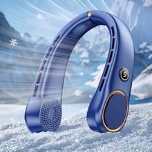 Portable Bladeless Neck Fan, Mothers Day Gifts For Mom Women Hot Flash, Birthday Gift For Men Dad Father Teacher, Wearable Cooling Fan Rechargeable For Camping Travel Beach Golf Cruise Essentials 2026 - 藍色 - 查看 12