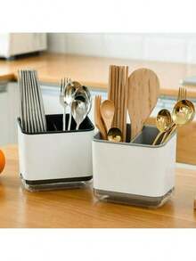 1pc Kitchen Utensil Drainer Rack, Cutlery Organizer Box, 3-Tier Detachable Drainer Rack, Made Of PP Material, Suitable For Kitchen And Dining Room, Can Be Used To Store Chopsticks, Forks, Spoons, Sponges, Brushes, Etc. - View 12