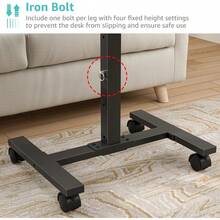 Portable Standing Rolling Desk - 24 Inch Mobile Sit Stand Desk Adjustable Height With Wheels Small Spaces Home Office, Kids Couch Laptop Desks Side End Table, Black - 黑色 - 查看 9
