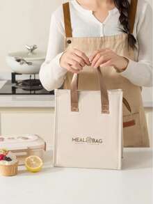 1PC Lunchbox Bag With A Handle Is Perfect For School Or Work. It's A Multi-Functional, Minimalist Lunch Bag With A Large Capacity, Insulated, Thickened Aluminum Foil, And A Convenient Carrying Bag/Ice Pack. Ideal For Working Professionals, It Keeps Food Warm, Allowing You And Your Family To Enjoy Nutritious, Healthy, And Fresh Meals. Lunch Container Lunch Box Insulated Lunch Bag Picnic Bag Cooler Bag Portable Holiday Essential Summer Essentials - Multicolor - View 10