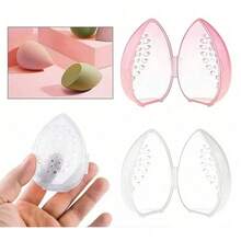 Durable Makeup Sponge Holders,Cosmetic Egg Storage Box Beauty Sponge Stand Storage Case Makeup Blender Puff Holder Empty Cosmetic Transparent Puffs Box - Transparent, Moisture-Proof Storage Case With Multi-Hole Design - Breathable And Portable For Travel, Ideal Beauty Organizer For Cosmetics, - 彩色 - 查看 4