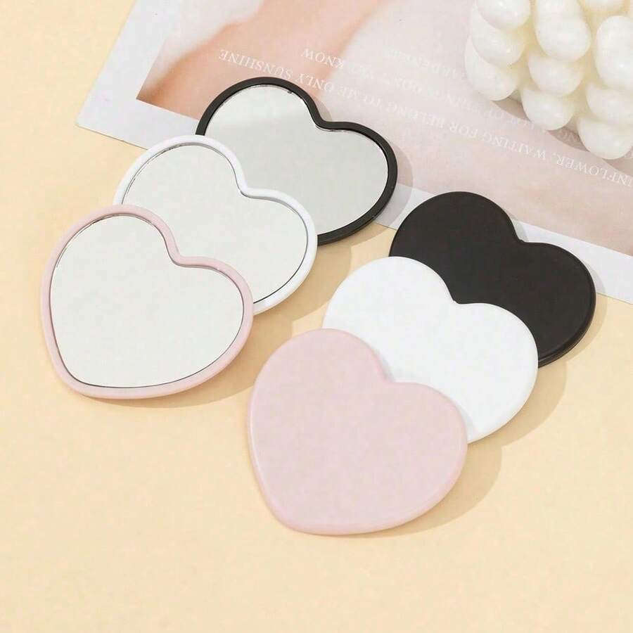 1pcs Heart-Shaped Compact Mirror, Student Portable Mirror, Travel Pocket Mirror, Heart-Shaped Makeup Mirror,Makeup,Cheap,Room Decor,Vanity,Travel,Bedroom,Makeup Accessories,Mirror,Vanity Mirror,Mini Mirror,Compact Mirror,Mirror Small,Hand Mirror,Cheap,Stocking Stuffers,Makeup,Makeup Tools,Cheap Stuff,Gifts,Gifts For Women,Christmas Gifts - 彩色 - 查看 1