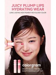 Colorgram 蜂蜜糖果棒甜美唇彩 - 亮泽唇釉，镜面光泽，保湿唇釉，春夏裸粉色，初恋牛奶系列 - 初甜唇釉 06 - 查看 6
