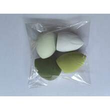 4-Piece Set Of Randomly Colored And Shaped Beauty Sponges, Foundation Blending Sponge Set, Suitable,, And Powder, Latex-Dual-Use Wet And Dry Makeup Puffs, Suitable All Skin Types - Matcha Flavored 4 Pieces - View 2