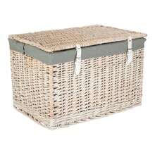 Red Hamper 60cm Whitewash Wicker Chest Picnic Storage Basket - 灰色 - 查看 4