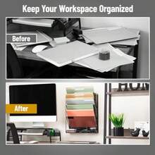 Betesh Mind Reader 5-Tier Vertical File Storage Desktop Organizer Wall Mount Office Metal Mesh 12.75" L x 4" W x 16" H Black - negro - Ver 5