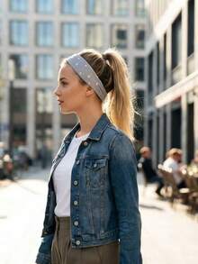 5条波点波西米亚风丁腈复古波点印花发带，高端缎面发圈，时尚百搭弹力头巾，适合日常、健身、跑步、瑜伽等场合，吸汗发圈，时尚发饰，波西米亚风发带，优雅（印花工艺，轻微色差属正常现象）夏季运动吸汗带 - 多色圓點 - 查看 2