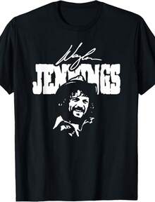 Waylon Jennings - Official Merchandise - Signature T-Shirt - màu đen - Xem 1