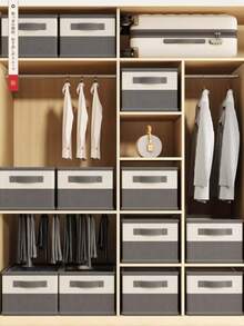 床上用品收纳盒，带把手的硬质抽屉收纳盒，衣物收纳箱，带隔板的家用收纳盒，可折叠衣柜整理篮，用于存放衣物、内衣、T恤、毯子、装饰品、节日装饰品、房间装饰品、家居装饰品、卧室装饰品、连衣裙、裤子、鞋子、牛仔裤、靴子、裙子 - 彩色 - 查看 5