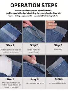 1条双面熨烫式包边胶带，强力粘性热熔胶带，熨烫式可熔胶带，适用于服装修改，裤子、牛仔裤、裙子 - 多色 - 查看 9