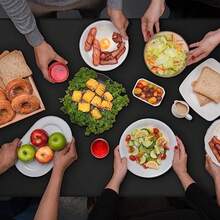 16 Pack Black Plastic Tablecloth for Rectangle Tables Premium Decorative Black Disposable Table Cloths for Parties Bulk Rectangle Party Table Cover for Birthday Wedding Anniversary 54 x 108 Inch - Negro - Ver 7