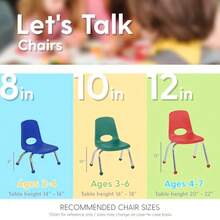 FDP 14749-NV - Silla escolar apilable de 8 pulgadas asiento de estudiante con patas de acero chapado en cromo y deslizadores de bola; para guardería preescolar y educación en el hogar color azul - Marino - Ver 5