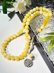 1条45颗渐变单串吊坠手链念珠，男女通用 - 彩色 - 查看 3