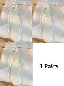 1/3 Pairs Spring/Summer Thin Knee-High Socks, Ballerina Style Mid-Calf Socks, Lolita Bow Socks, Mesh Hollow Stockings, Backless Socks, Lace Straight Tube Socks - Multicolor - View 24