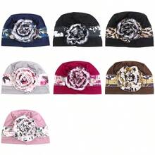 女士花卉帽，弹性贝雷帽头巾复古头巾帽，化疗帽 - 彩色 - 查看 5