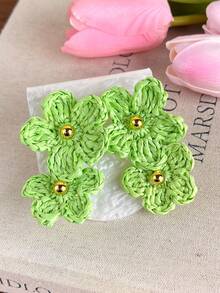 1件波西米亚海滩风拉菲草花朵耳环，2026新款独特设计耳环 - 耳環 - 查看 15