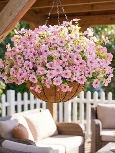 10 Bunches Pink Artificial Bougainvillea Flowers, Artificial Violet Fake Flowers Plants, Suitable For Outdoor Spring Summer Decor, Realistic Silk Daisy UV Resistant, Applicable For Outdoor Planters Porch Balcony Garden Home Decor, Party Decor, Wedding Decor, Mother's Day Decor