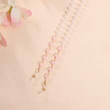 1 Piece Heart-Shaped Faux Pearl Pendant Glasses Chain, Anti-Slip And Anti-Loss Sunglasses And Reading Glasses Lanyard, Mask And Glasses Strap, Glasses Holder [Huang Yunying] - 白色 - 查看 5
