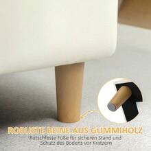 Upholstered Stool With Storage, Wooden Stool Legs, Soft Fabric Stool Front, Off-White - Beige - View 2