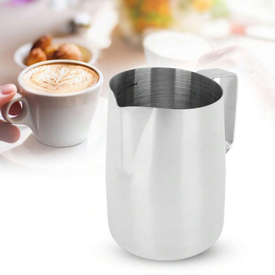 Milk Frothing Pitcher 450ml 201 Stainless Steel Inner Scale Coffee Steaming Milk Creamer Cup For Home Cafe,Coffee Service Coffee Accessories - 450ml - View 1