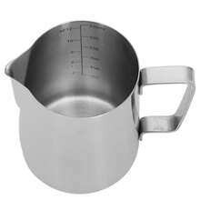 Milk Frothing Pitcher With Latte Art Pen Gloss Sliver 304 Stainless Steel Inner Scale Coffee Steaming Milk Creamer Cup 350ML,Coffee Service Coffee Accessories - 350ML - 查看 10