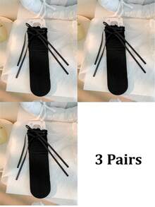 1/3 Pairs Spring/Summer Thin Knee-High Socks, Ballerina Style Mid-Calf Socks, Lolita Bow Socks, Mesh Hollow Stockings, Backless Socks, Lace Straight Tube Socks - Multicolor - View 20