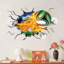 1 miếng dán tường hình quả bóng đá phong cách thể thao, tự dính, dễ dàng lắp đặt, phù hợp trang trí tường phòng ngủ, phòng khách, phòng chơi game. - bóng đá - Xem 1