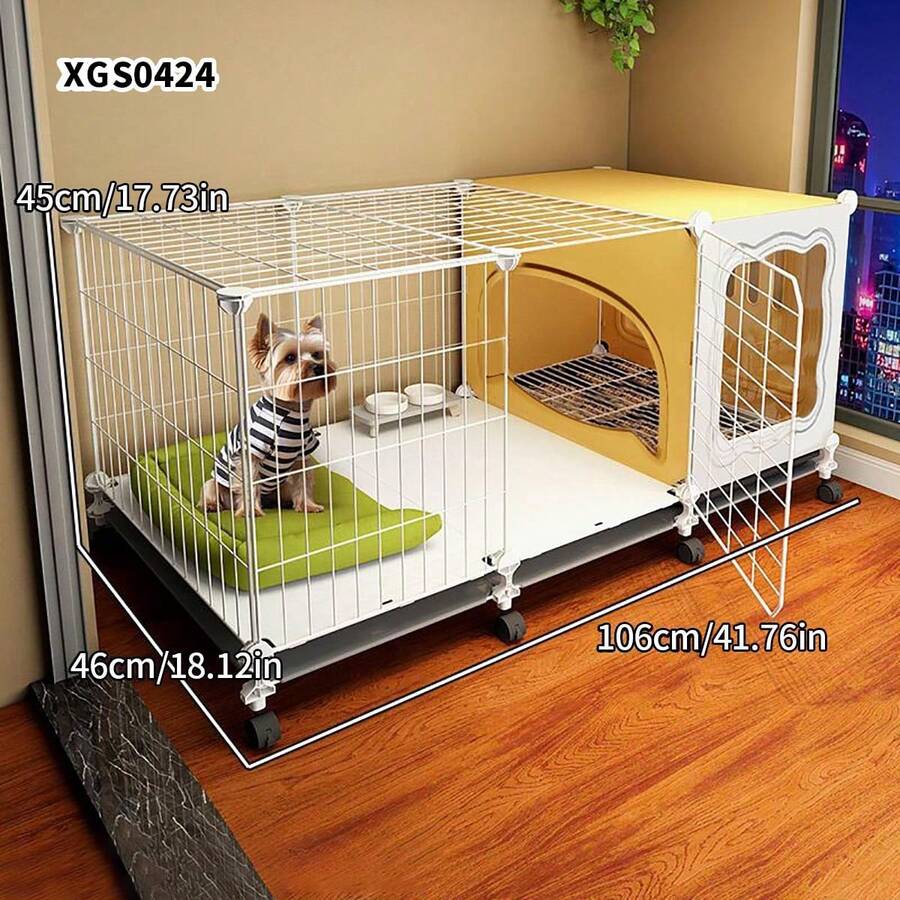 小型宠物笼别墅,带可拆卸托盘,室内犬笼,适合博美犬、柯基犬、泰迪熊犬等小型犬,也适合迷你兔、幼犬、小型动物。 - 拼接款 - 查看 1
